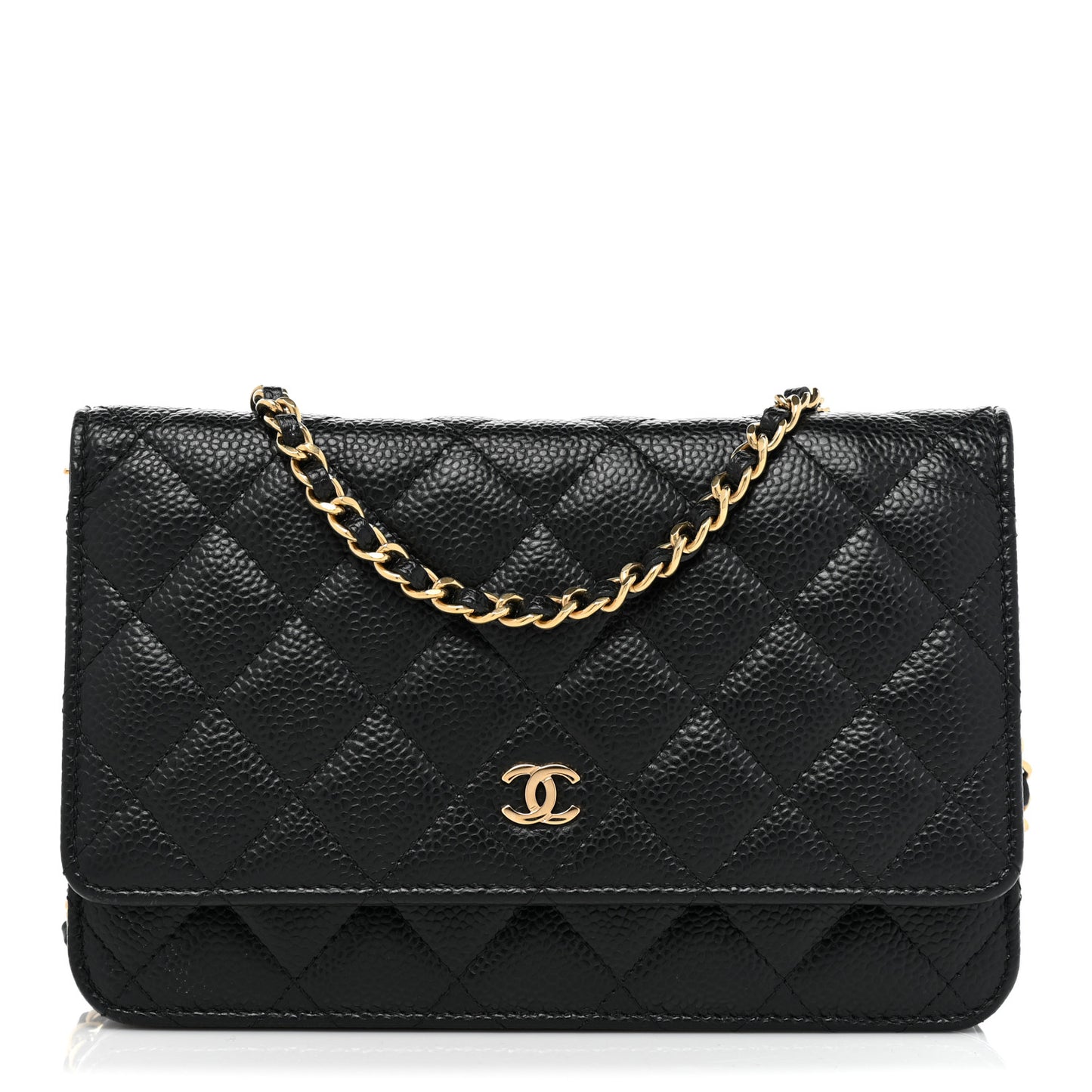 Caviar Quilted Wallet On Chain WOC Black