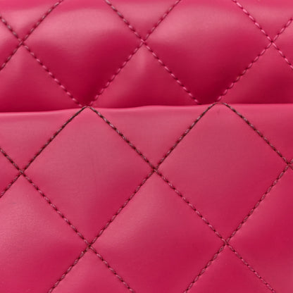 Chanel Rubber Quilted Lambskin Medium Coco Rain Flap Pink 21 of 21