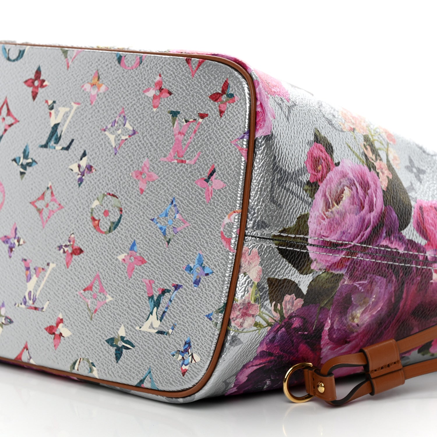 Louis Vuitton Metallic Monogram LV Garden Neverfull MM Silver