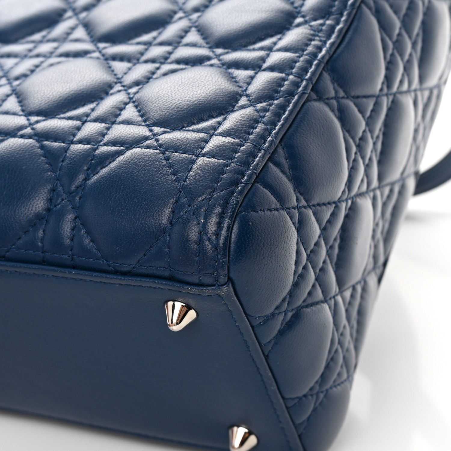 Christian Dior Lambskin Cannage Medium Lady Dior Blue 11 of 13