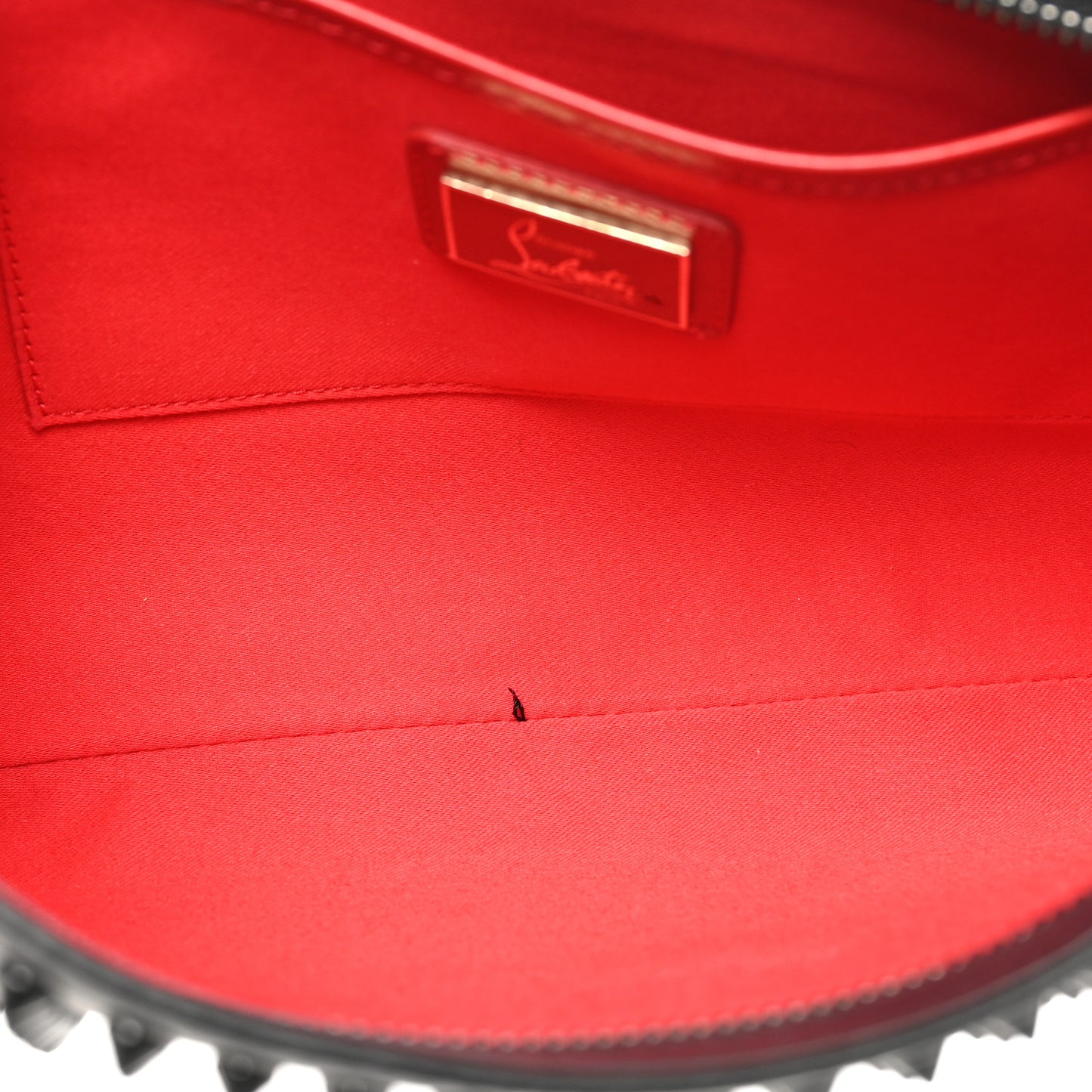 Calfskin Studded Loubiposh Clutch Black