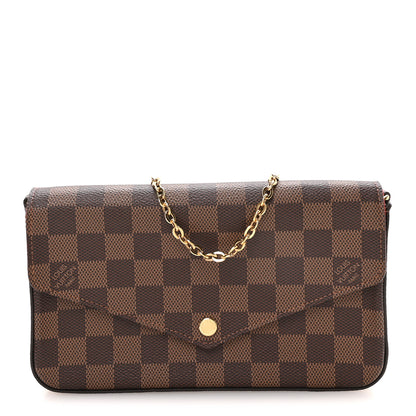 Louis Vuitton Damier Ebene Pochette Felicie Chain Wallet 1 of 10