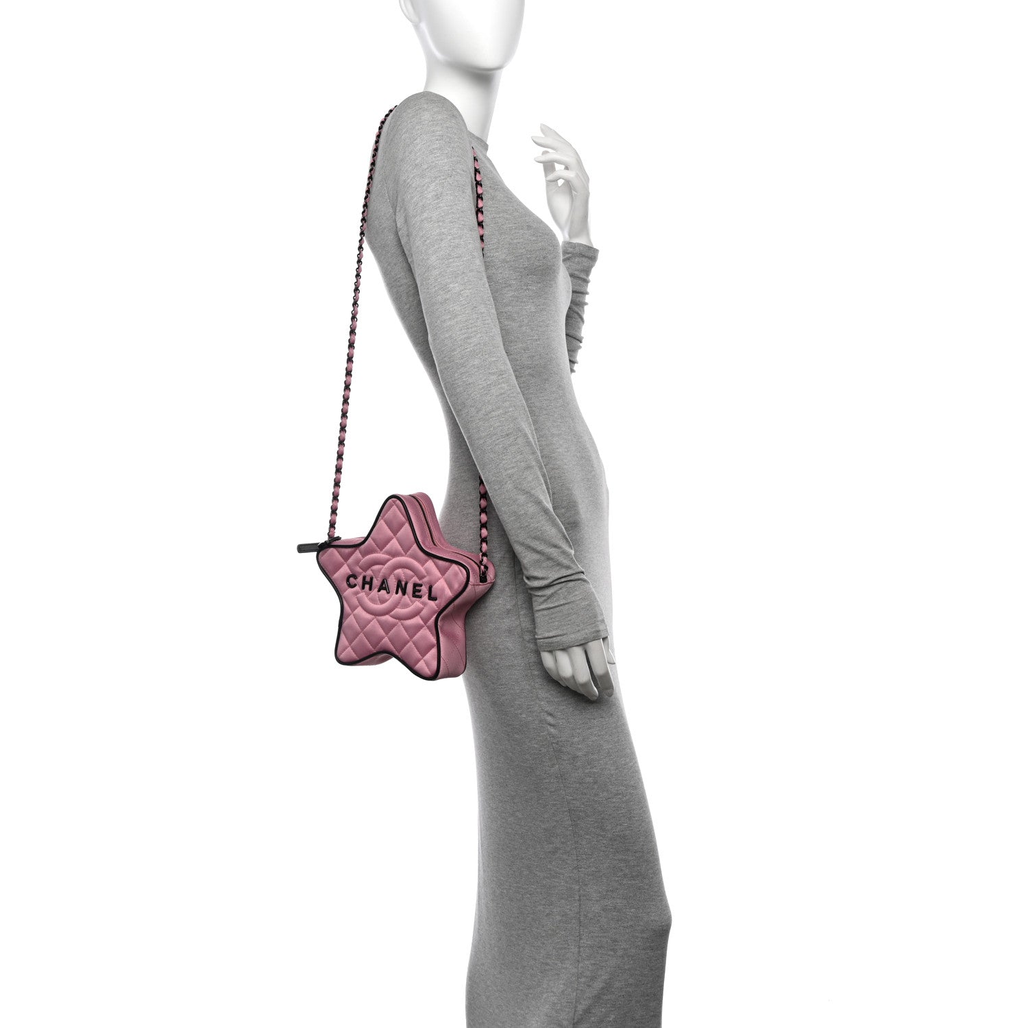 Chanel Satin Quilted Walk Of Fame Star Bag Pink 2 of 10