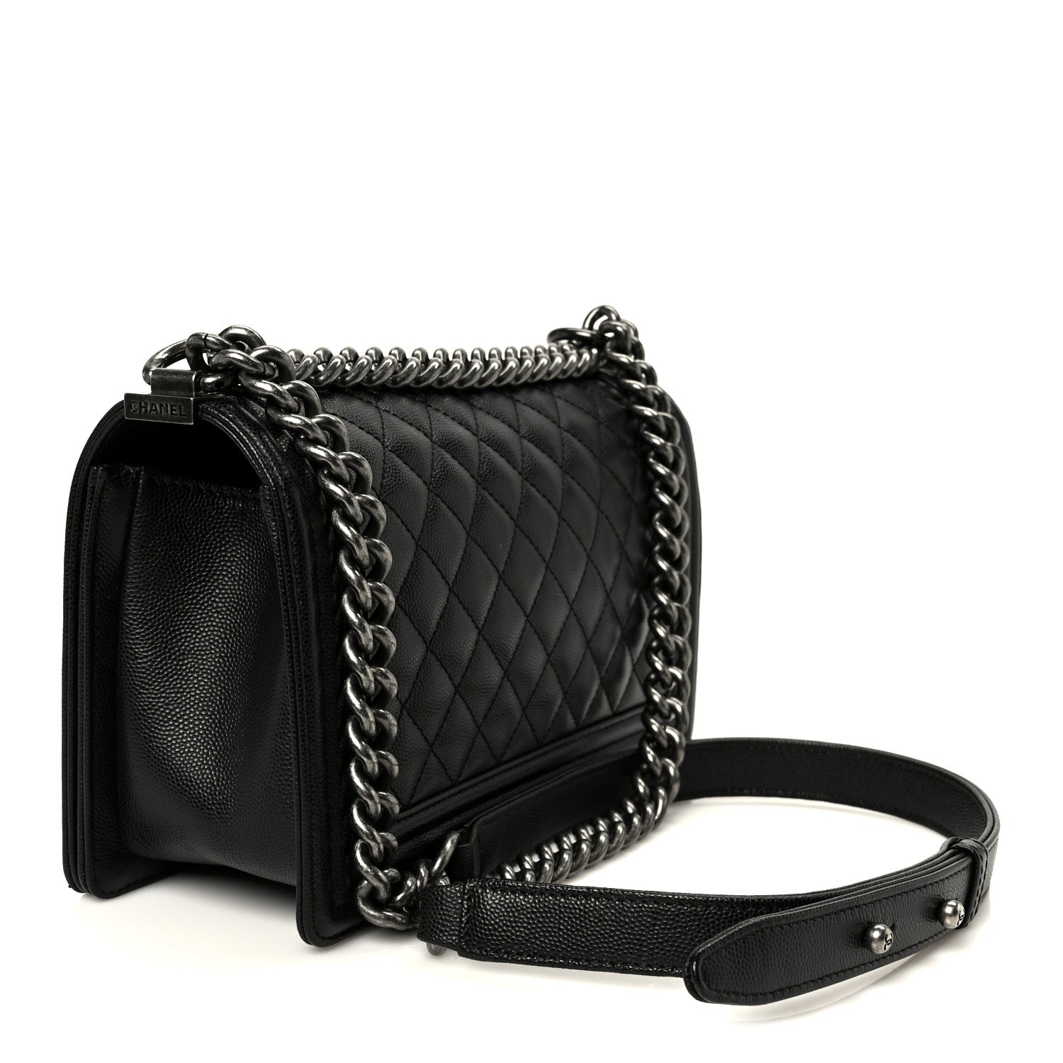 Chanel Caviar Quilted Medium Boy Flap Black 2 of 9