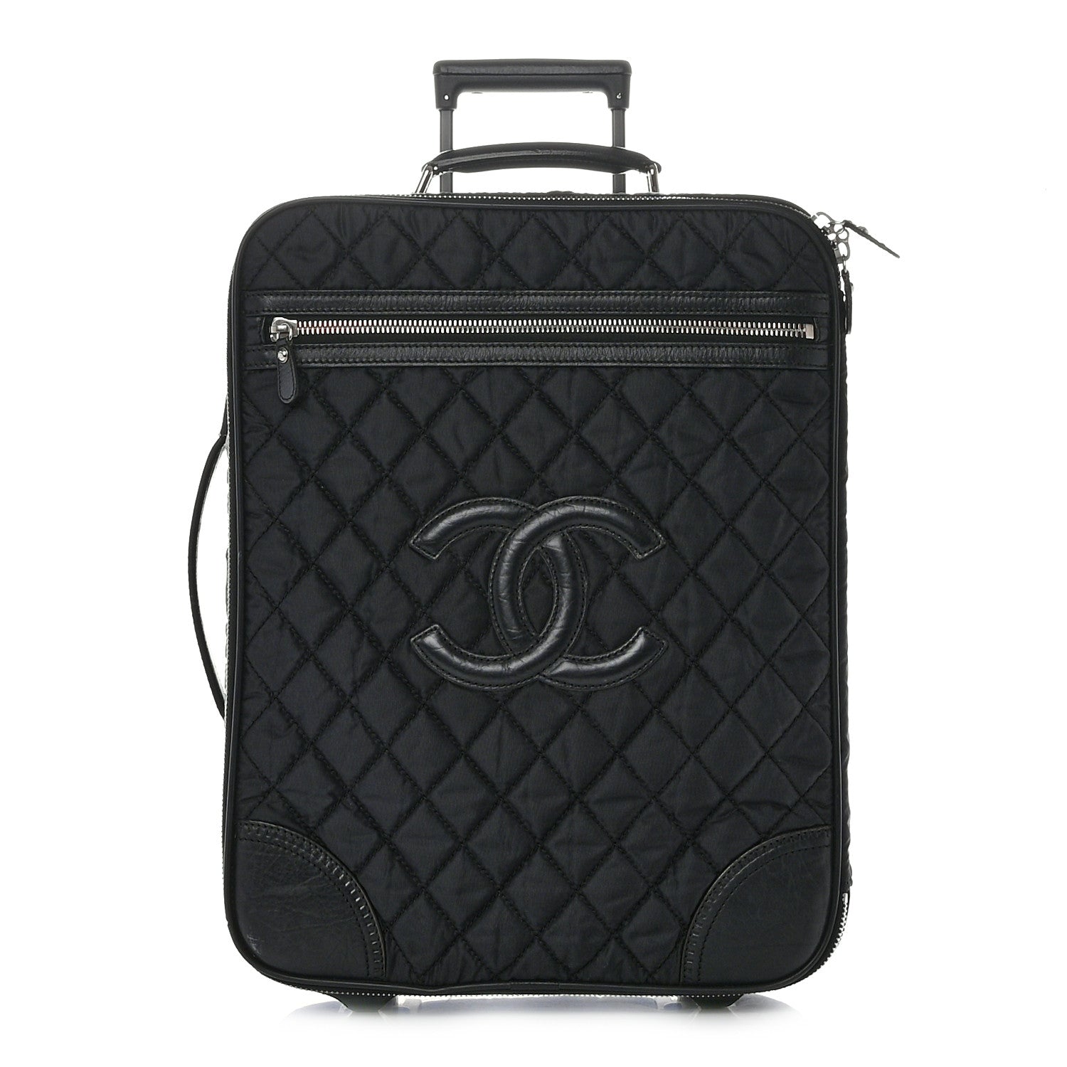 Chanel Toile Calfskin Quilted Paris New York Trolley Black 1 of 10