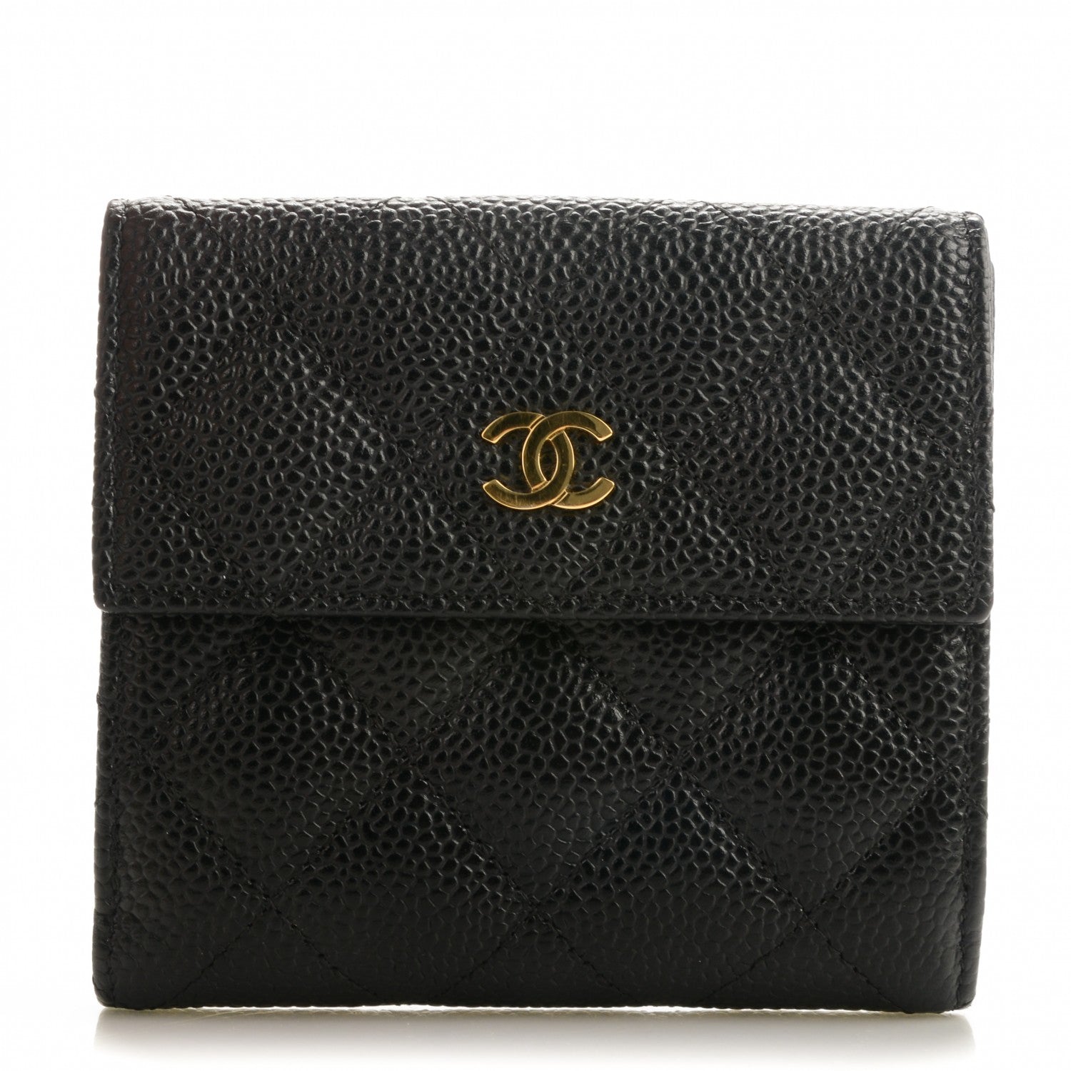 Chanel Caviar Quilted Compact French Flap Wallet 1 of 8