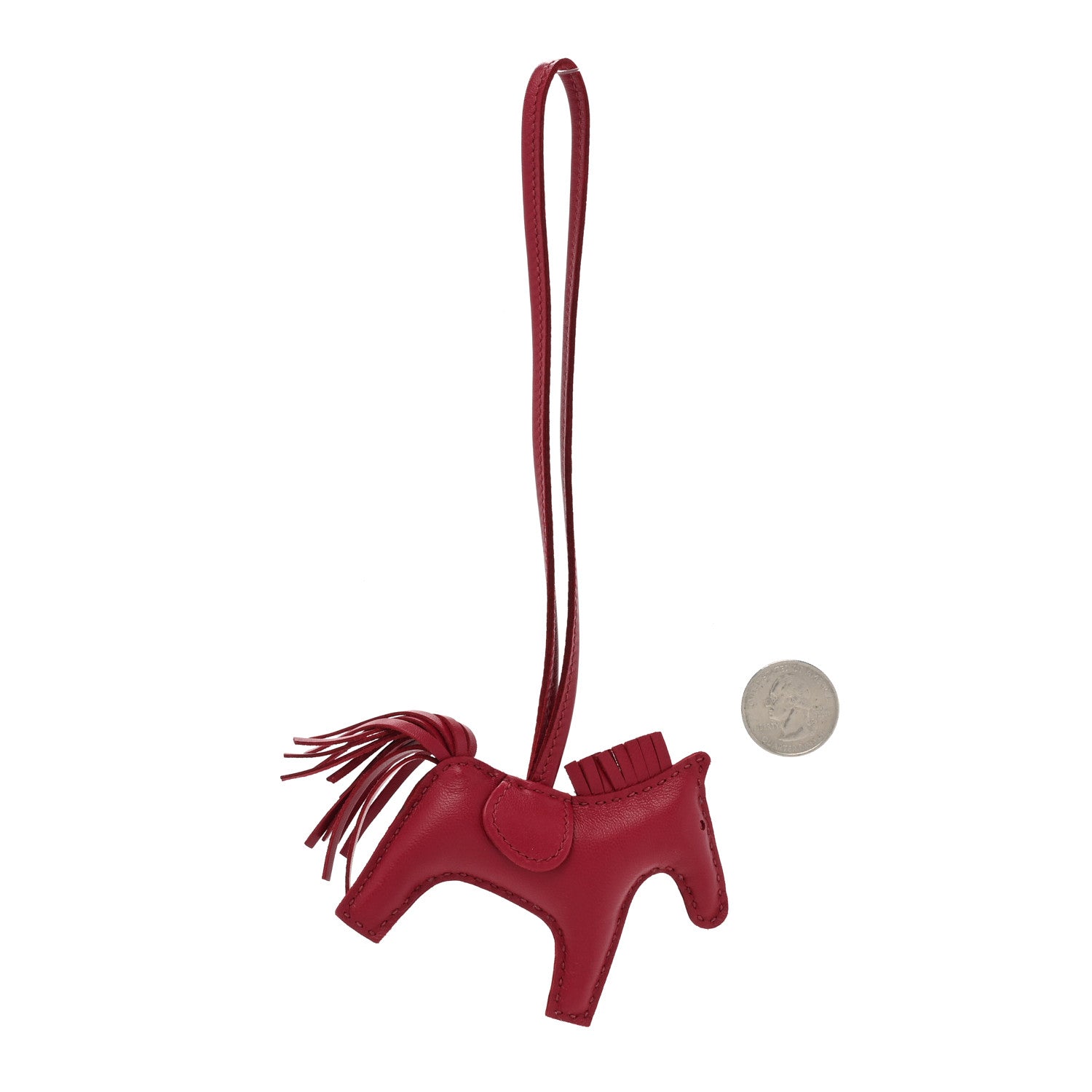 Hermes Milo Lambskin Grigri Rodeo Horse Bag Charm PM Rubis 2 of 4