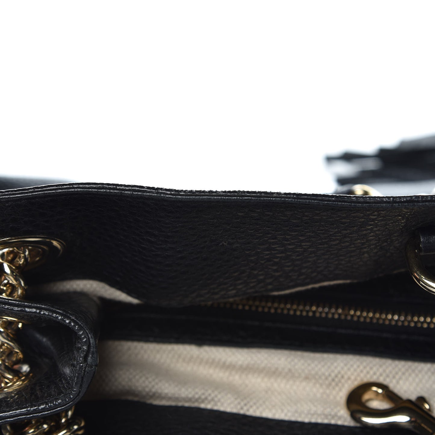 Pebbled Calfskin Medium Soho Chain Shoulder Bag Black