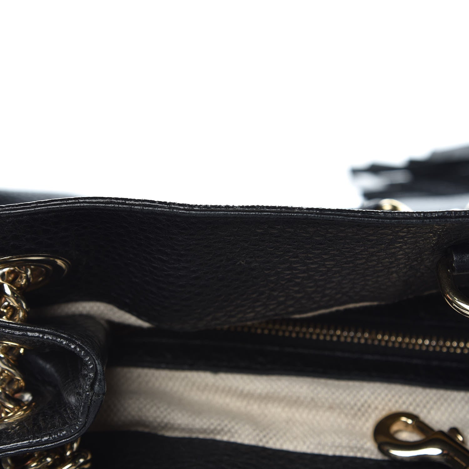 Gucci Pebbled Calfskin Medium Soho Chain Shoulder Bag Black 7 of 7