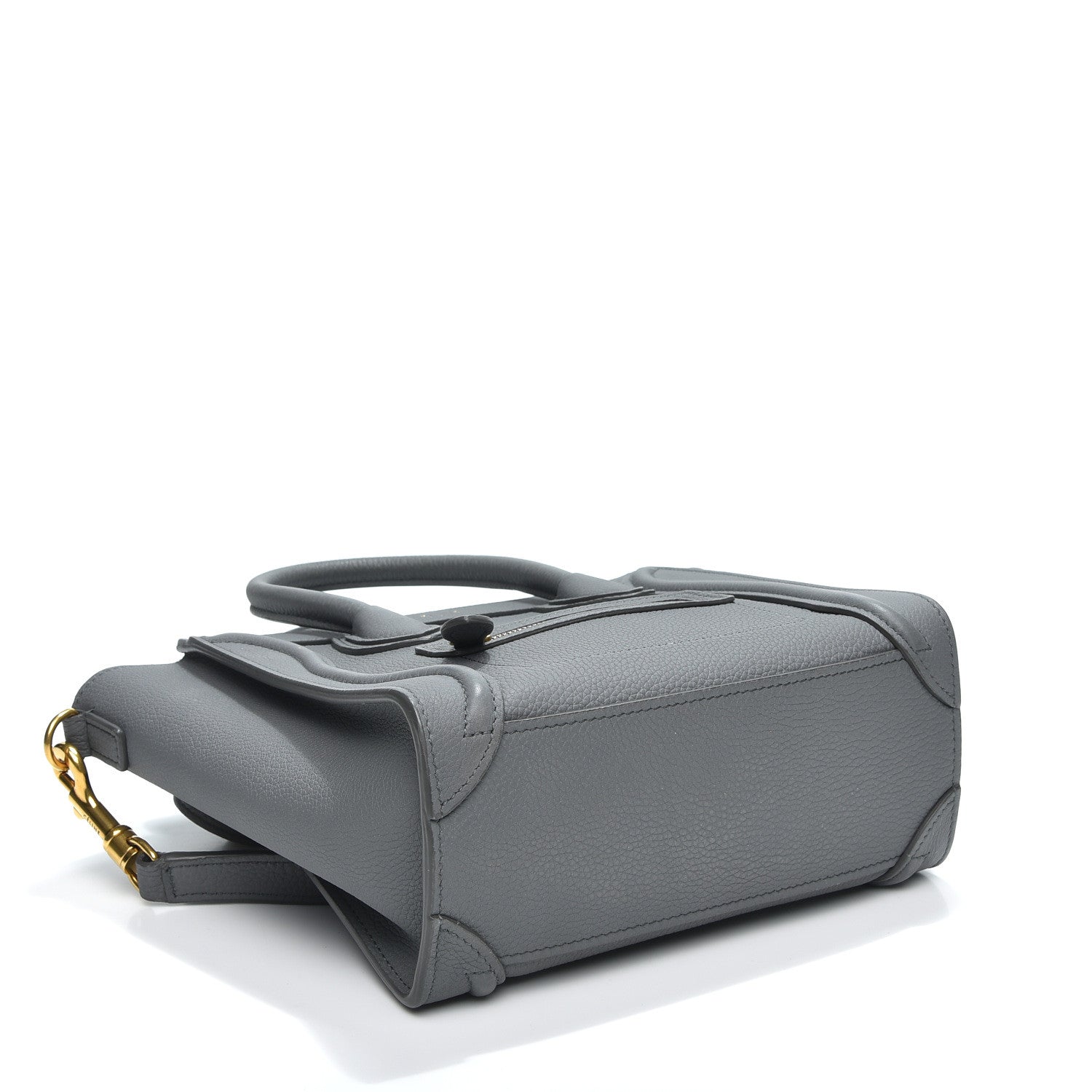 Celine Drummed Calfskin Nano Luggage Kohl 3 of 8