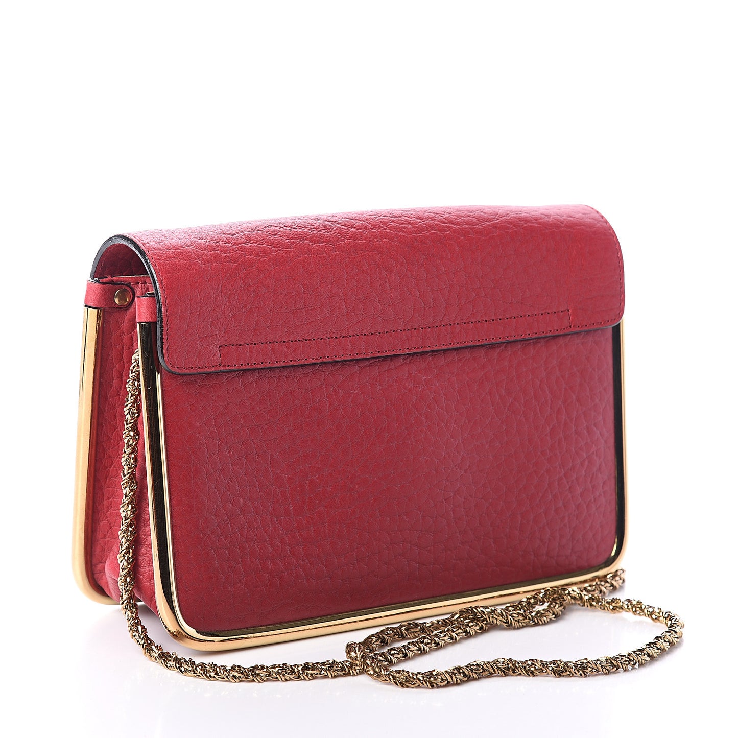 Grained Calfskin Small Sally Flap Bag Red