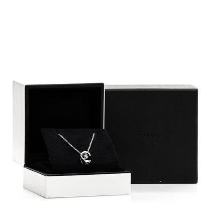 Chanel 18K White Gold Diamond Coco Crush C Necklace 5 of 5