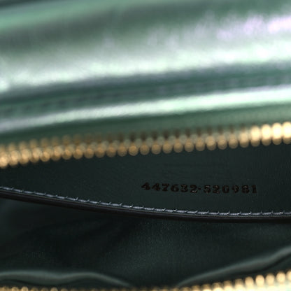Gucci Iridescent Nappa Chevron Matelasse Small GG Marmont Chain Shoulder Bag Iridescent Salvy Green 6 of 10