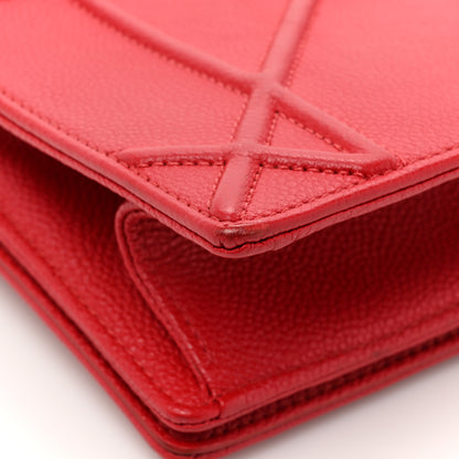 Christian Dior Grained Calfskin Medium Diorama Flap Bag Red 12 of 18