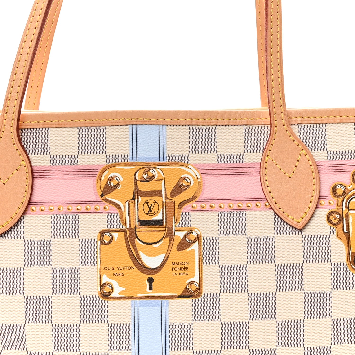 Louis Vuitton Damier Azur Summer Trunks Neo Neverfull MM 10 of 12