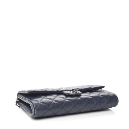 Chanel Lambskin Quilted Clutch With Chain Flap Blue 4 of 10