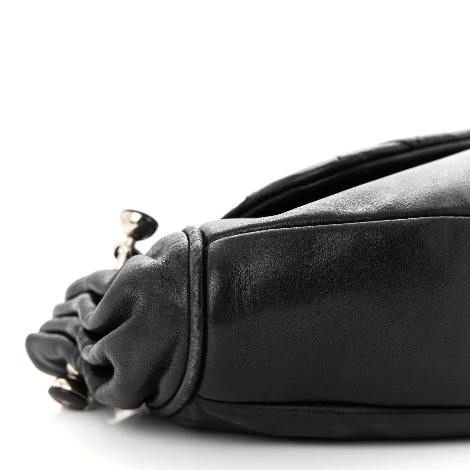 Chanel Lambskin Quilted CC Accordion Shoulder Bag Black 9 of 12