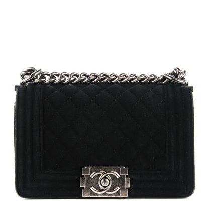 Chanel Velvet Quilted Small Boy Flap Black 1 of 8
