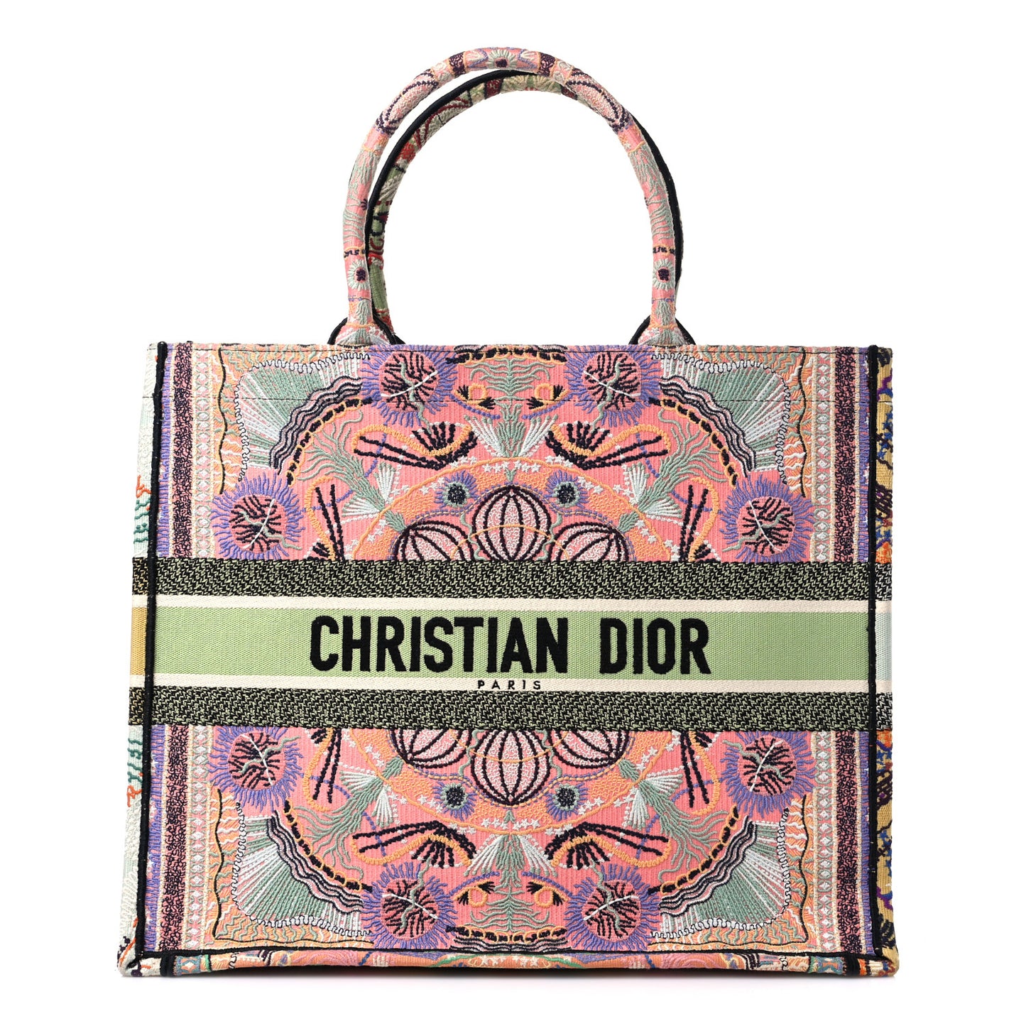Canvas Embroidered Large In Lights Book Tote Multicolor
