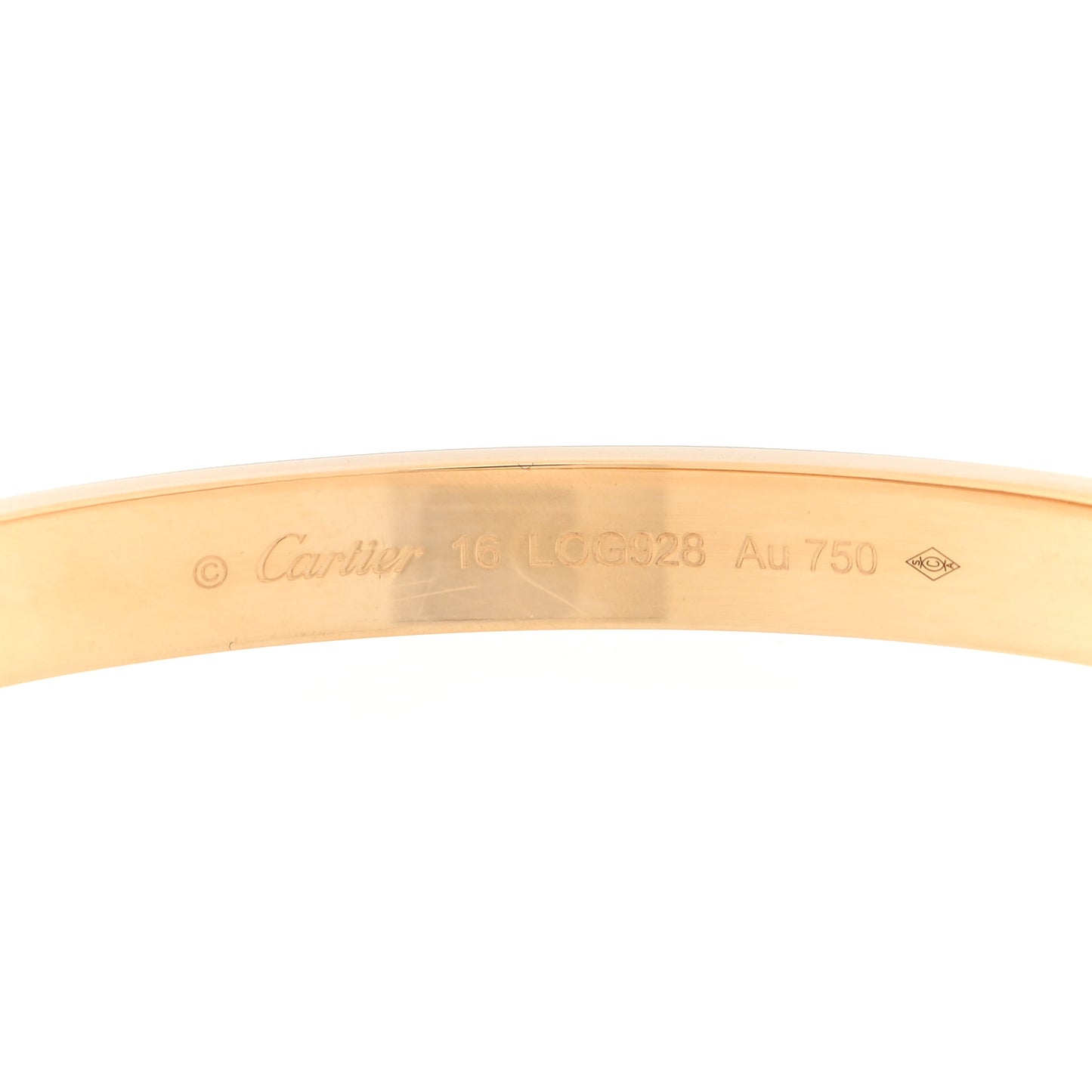 18K Yellow Gold LOVE Bracelet 16