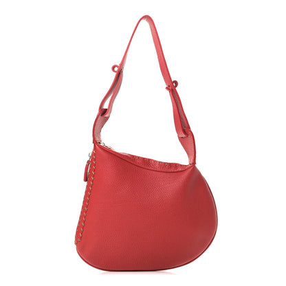 Fendi Calfskin Romano Selleria Hobo Bag Red 1 of 10