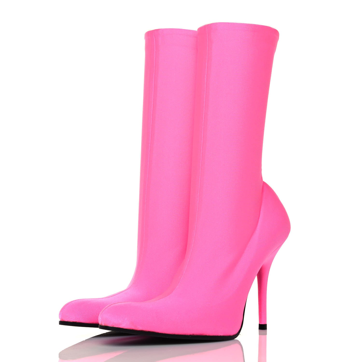 Balenciaga Jersey Crepe Round Toe Knife Booties 35.5 Dark Pink 3 of 9