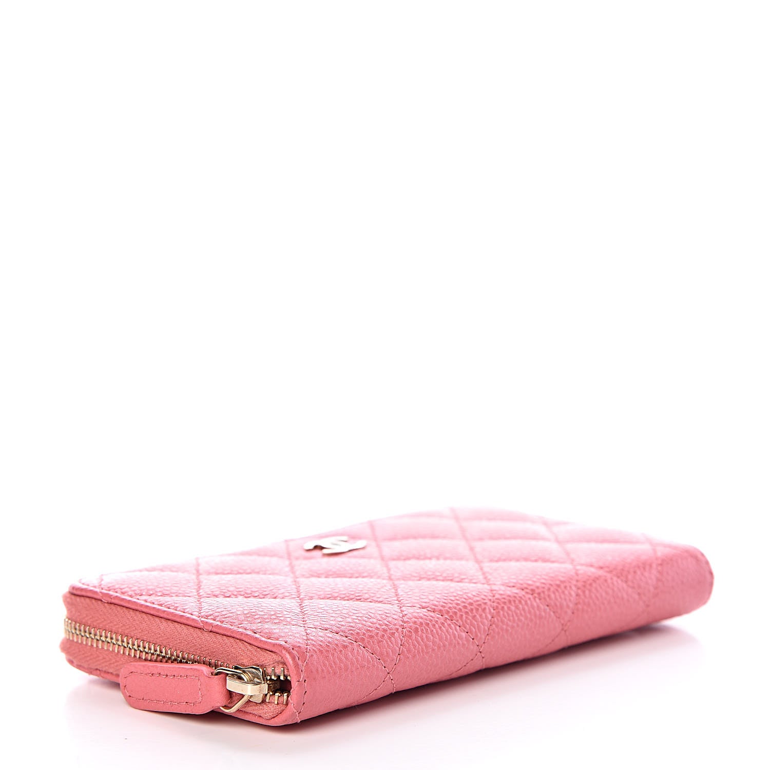 Chanel Iridescent Caviar Quilted Medium Zip Around Wallet Pink 4 of 12