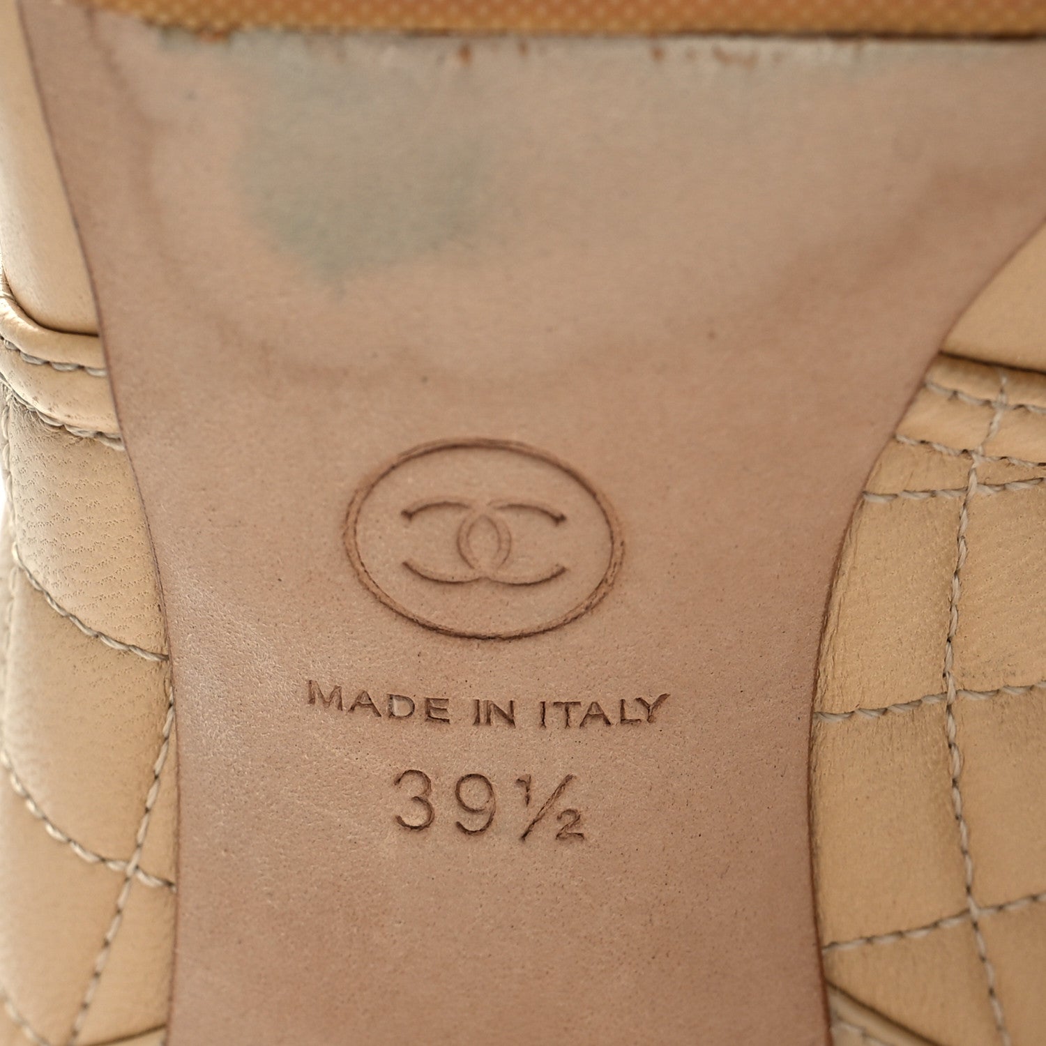 Chanel Crackled Calfskin Chain CC Short Boots 39.5 Beige 7 of 8