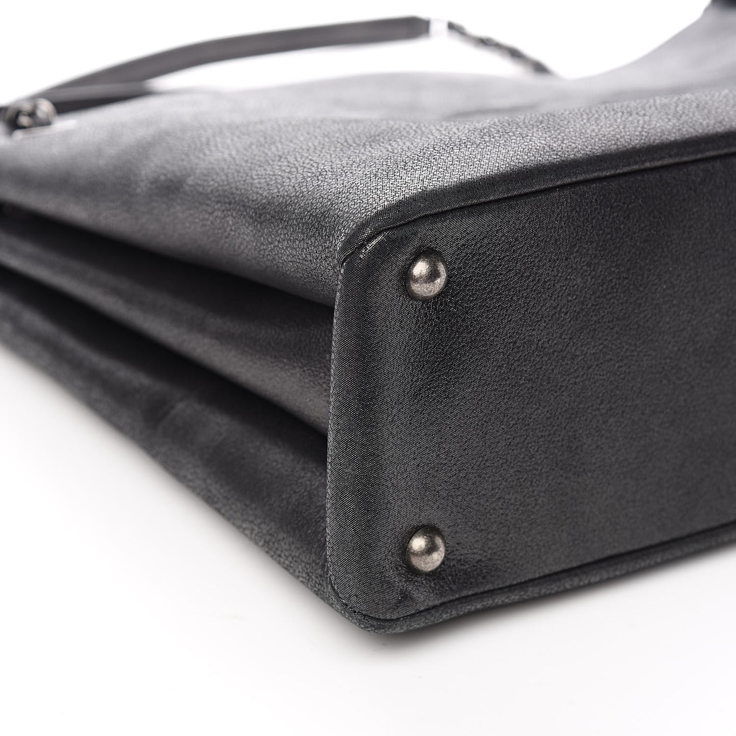 Iridescent Calfskin CC East West Shopping Tote Grey