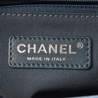 Chanel Metallic Lambskin Perforated New Medium Boy Flap Blue 6 of 20
