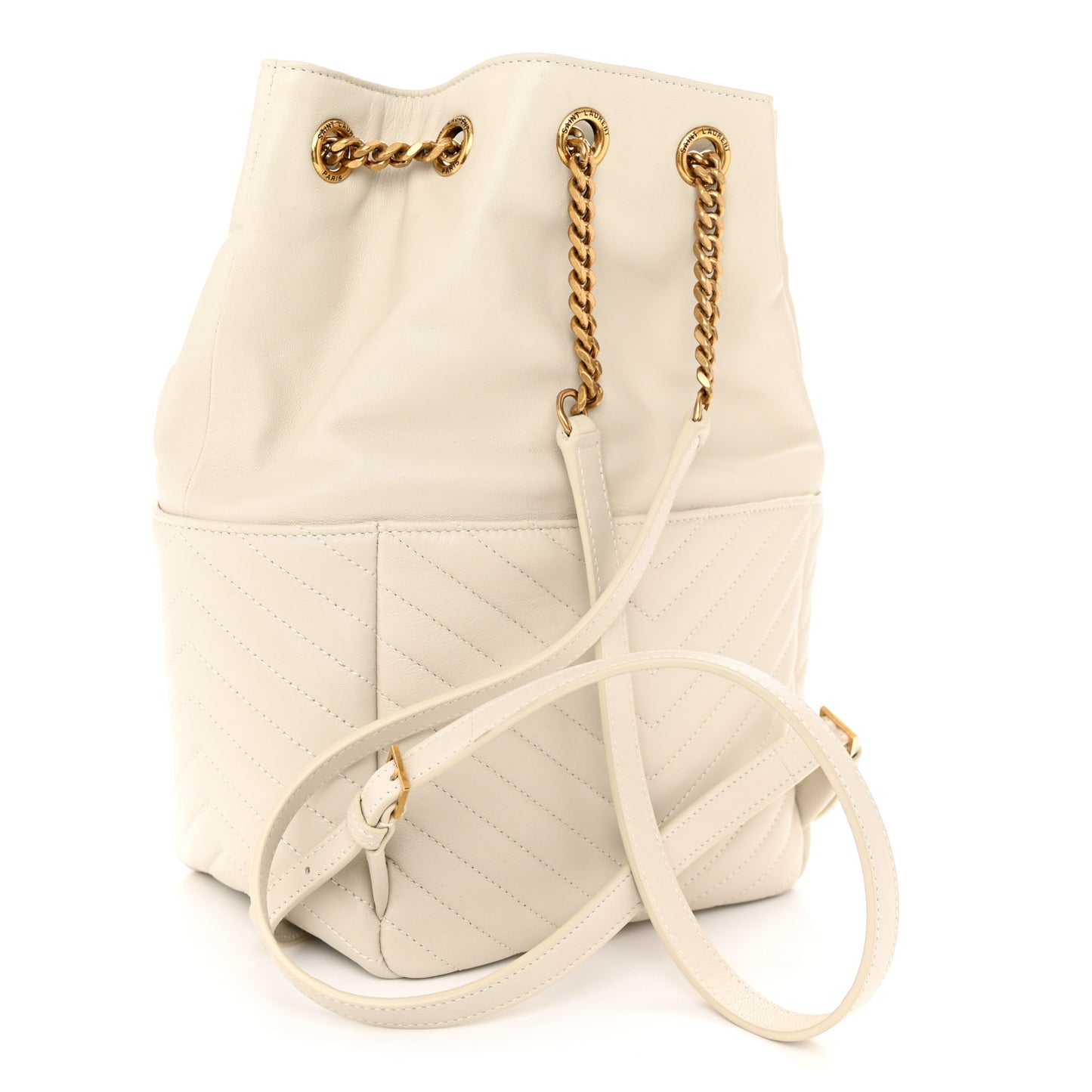 Lambskin Matelasse Monogram Joe Backpack Cream