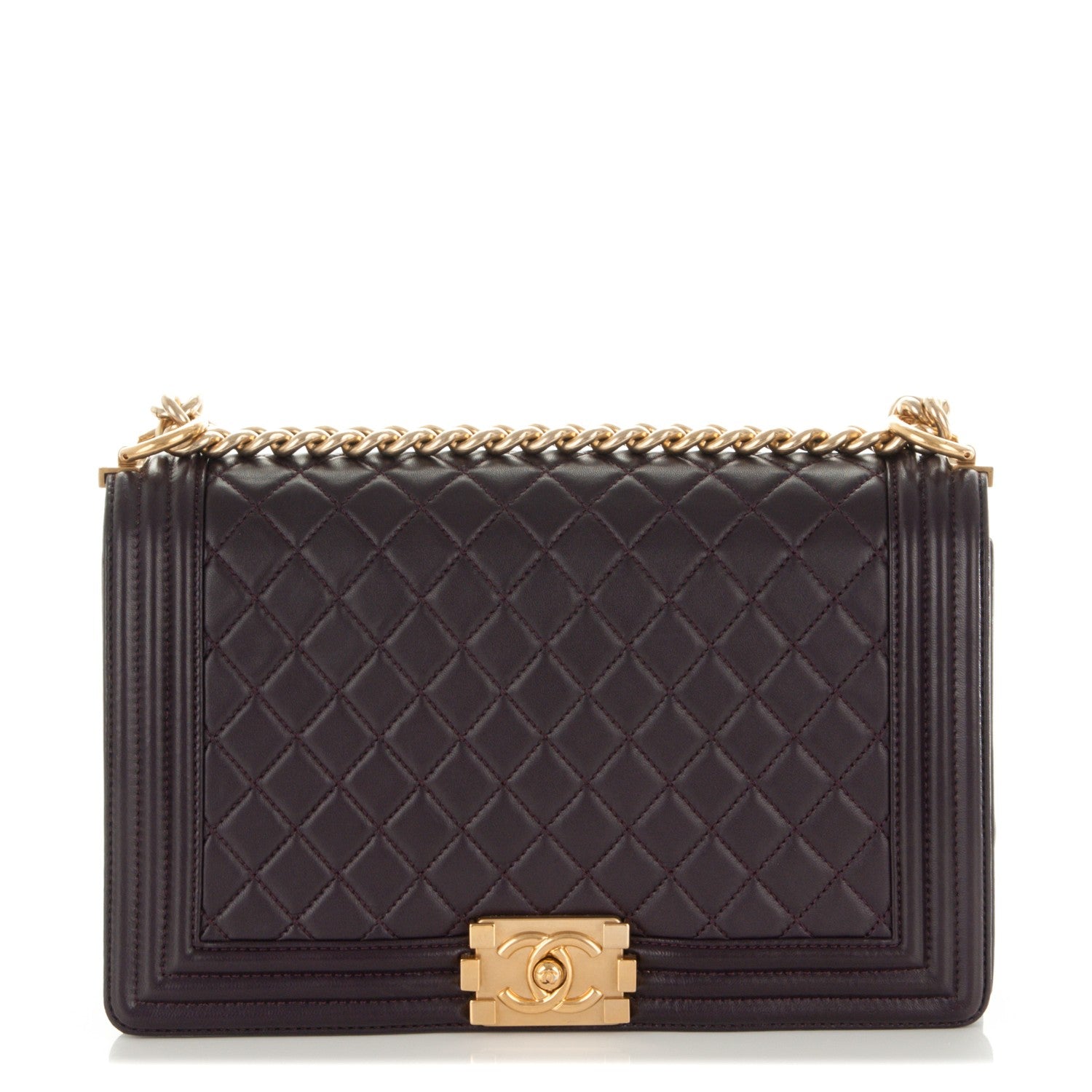 Chanel Lambskin Quilted New Medium Boy Flap Dark Purple 1 of 7