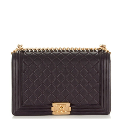 Chanel Lambskin Quilted New Medium Boy Flap Dark Purple 1 of 7