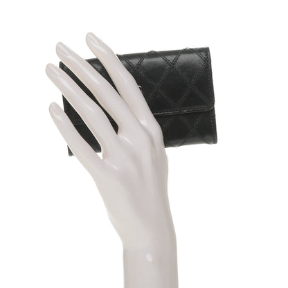Chanel Calfskin Diamond Stitched Card Holder Wallet Black 2 of 8