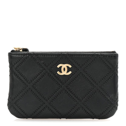 Chanel Lambskin Stitched Small Cosmetic Case Black 1 of 7