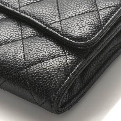 Chanel Caviar Quilted Long Flap Wallet Black 9 of 10