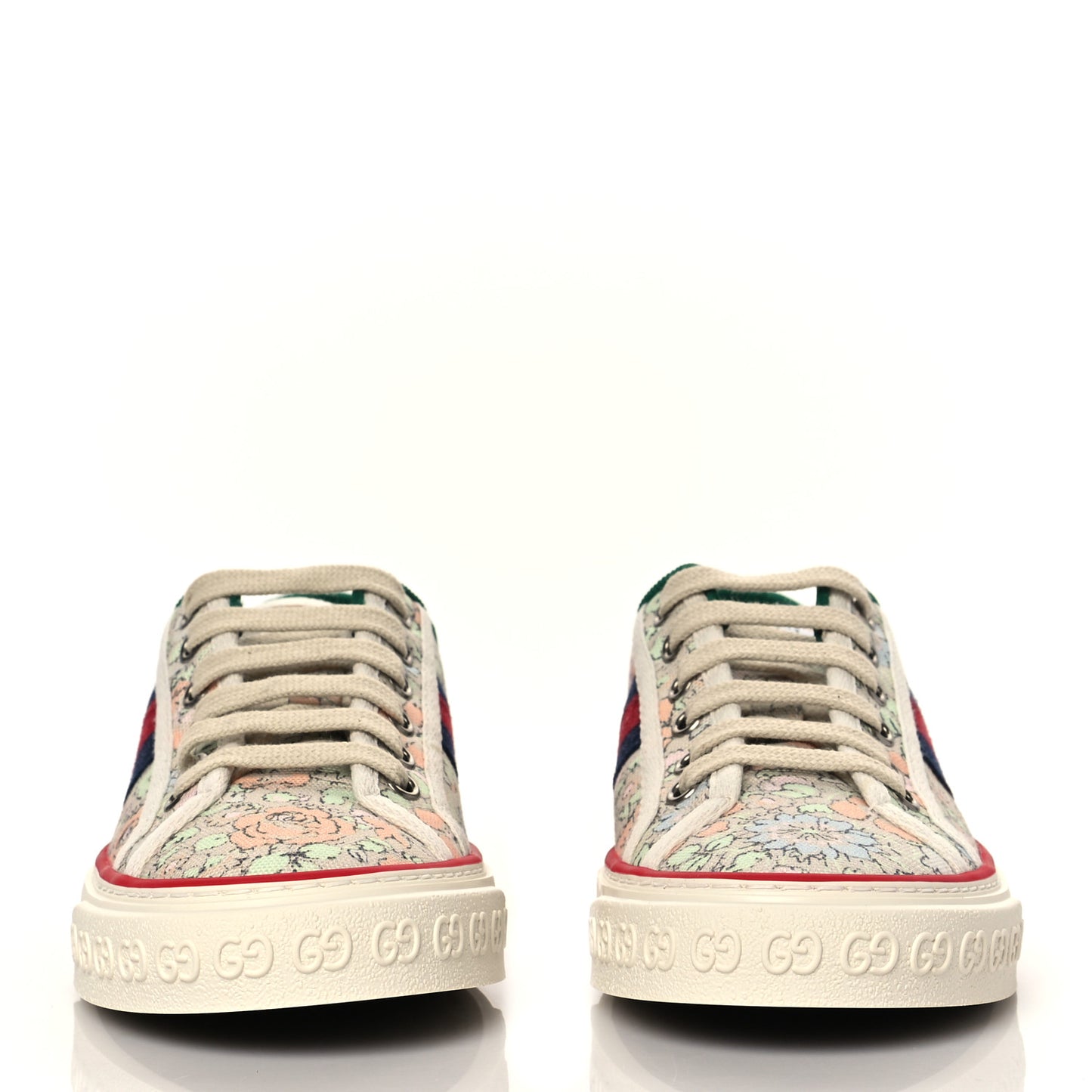 X LIBERTY OF LONDON Canvas Web Tracy Print Womens 1977 Tennis Sneakers 36.5 Mint Peach Mystic White