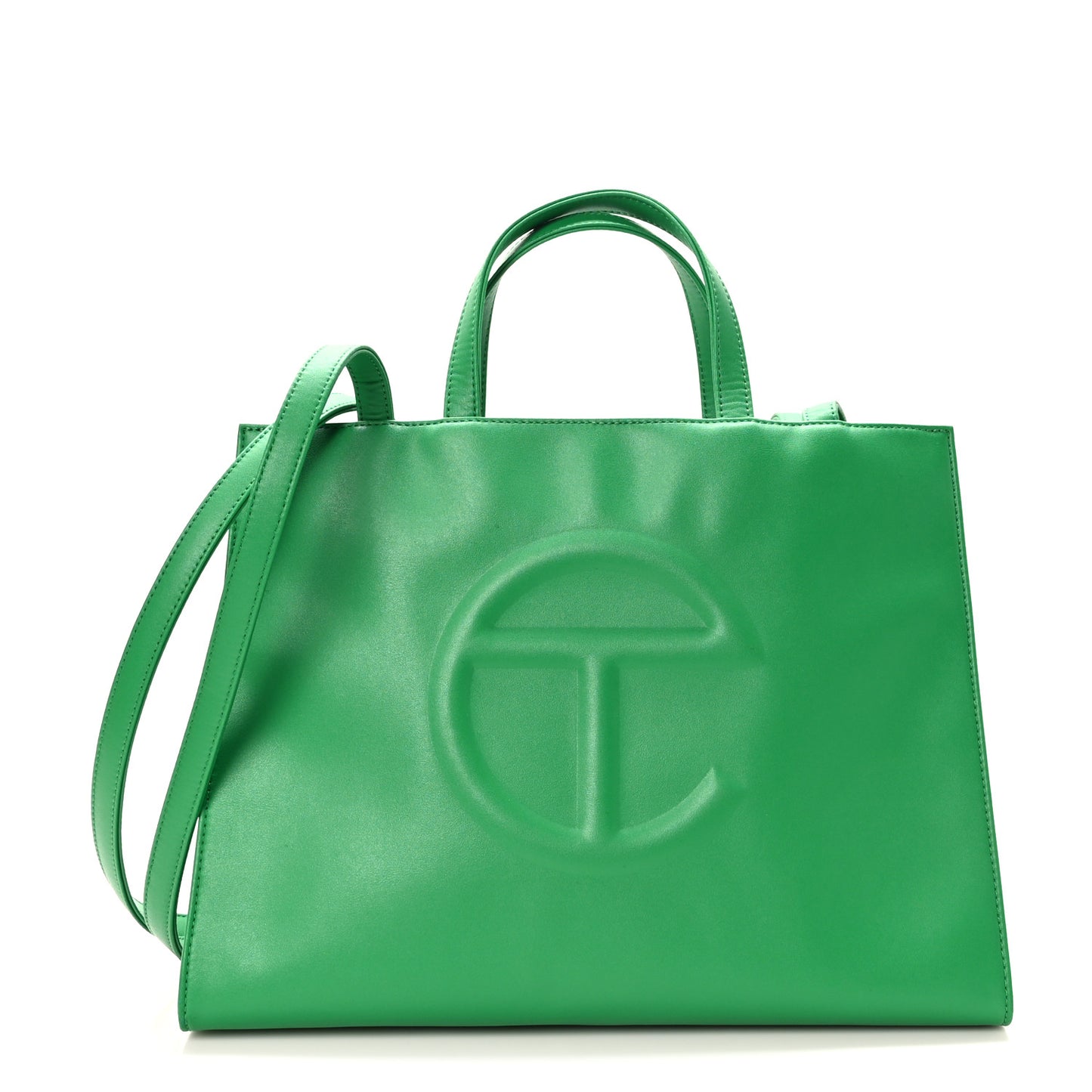 Vegan Leather Medium Shopping Bag Greenscreen