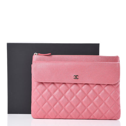 Chanel Iridescent Caviar Quilted Medium Flap Cosmetic Case Pink 9 of 9