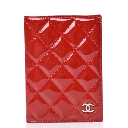 Chanel Patent Calfskin Quilted Passport Holder Red 1 of 8