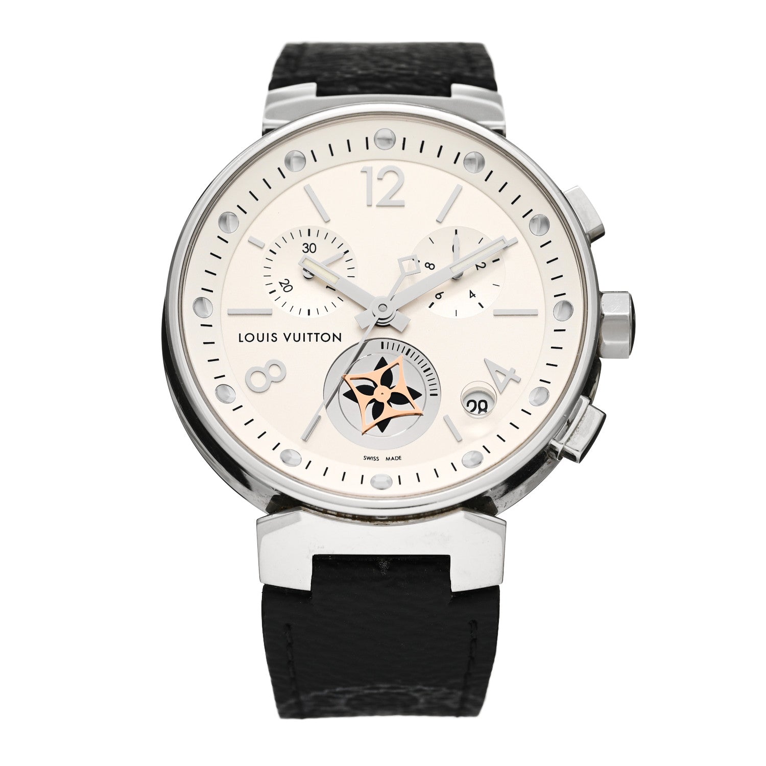 Louis Vuitton Stainless Steel Monogram 40mm Tambour Moon Star Quartz Watch 1 of 4