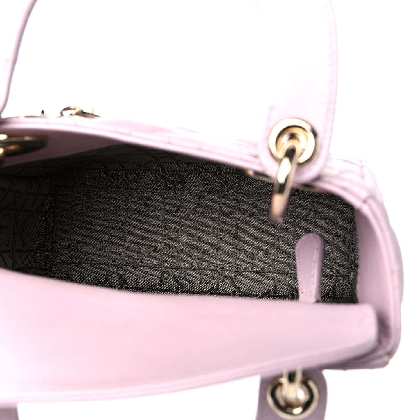 Metallic Lambskin Cannage Mini Lady Dior Lotus