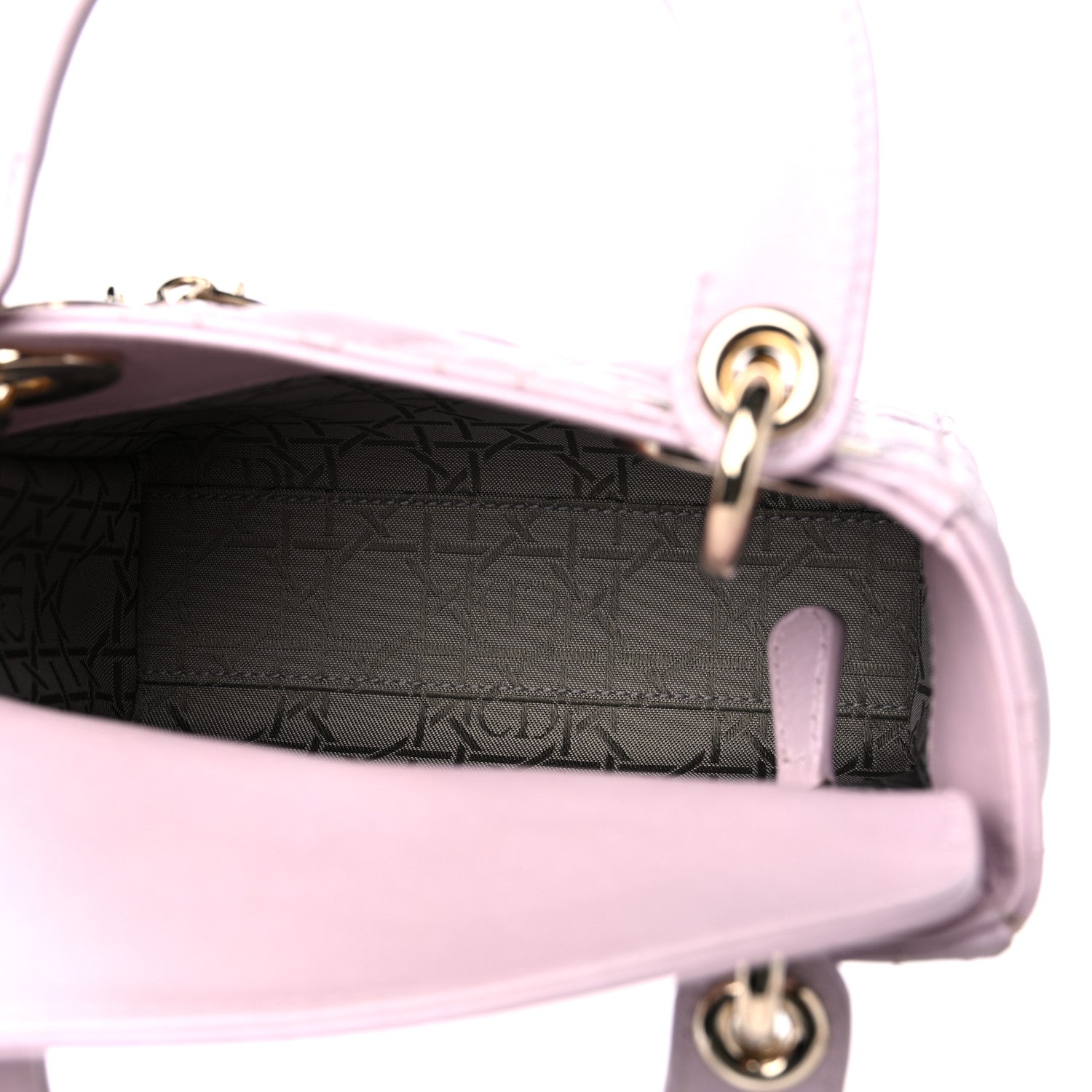 Christian Dior Metallic Lambskin Cannage Mini Lady Dior Lotus 5 of 9