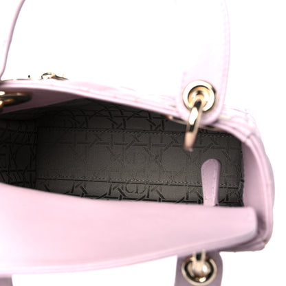 Christian Dior Metallic Lambskin Cannage Mini Lady Dior Lotus 5 of 9