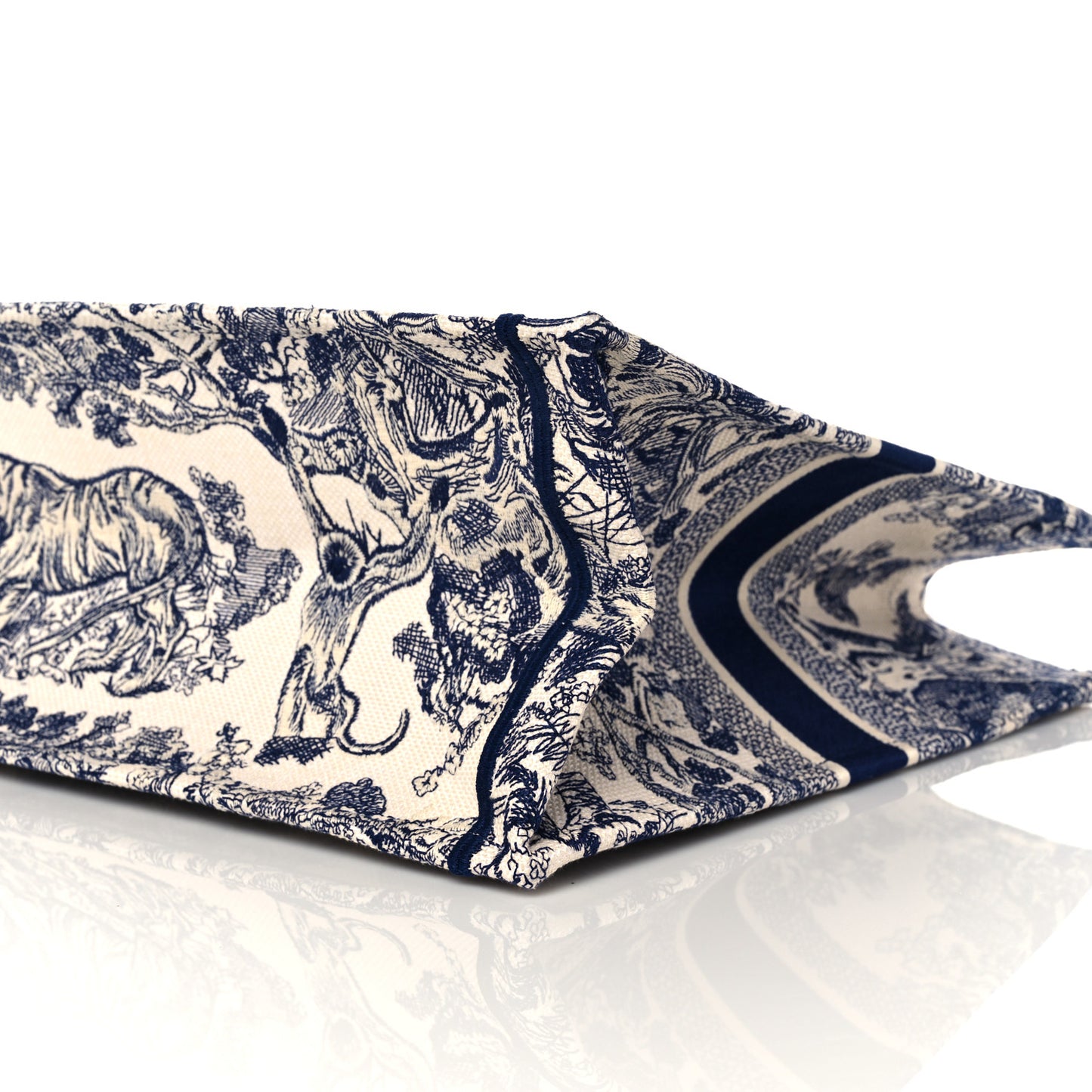 Canvas Embroidered Large Dioriviera Toile De Jouy Book Tote Blue