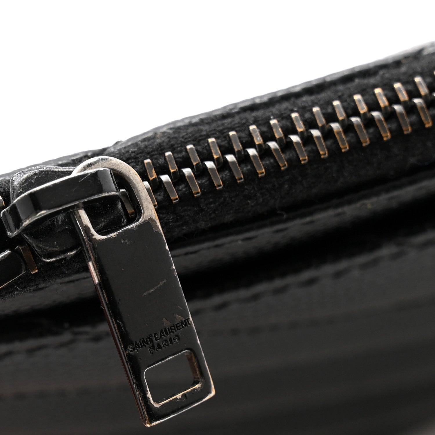 Saint Laurent Monogram Grain de Poudre 5 Fragments Zip Pouch Card Holder Black 10 of 11