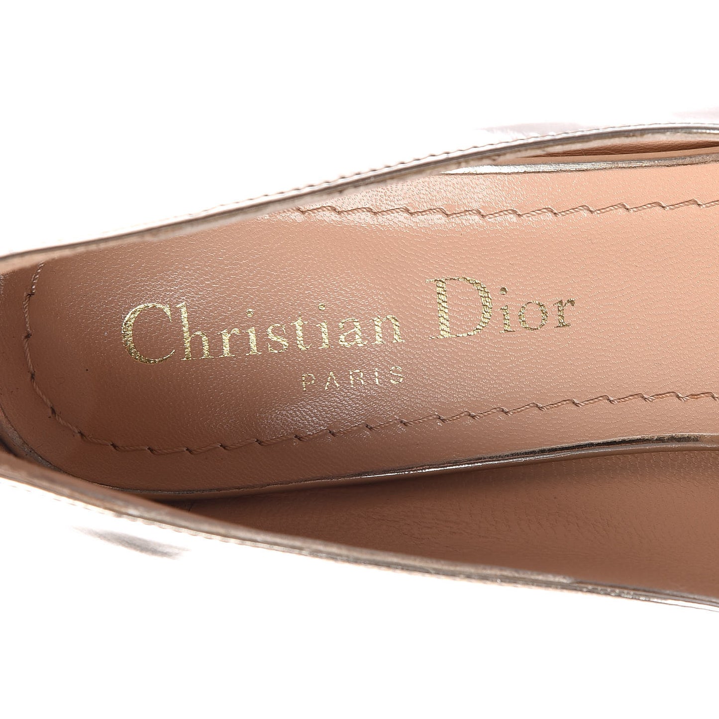 Mirror Finish Calfskin Baby-D Ballet Pumps 38 Stardust Gold