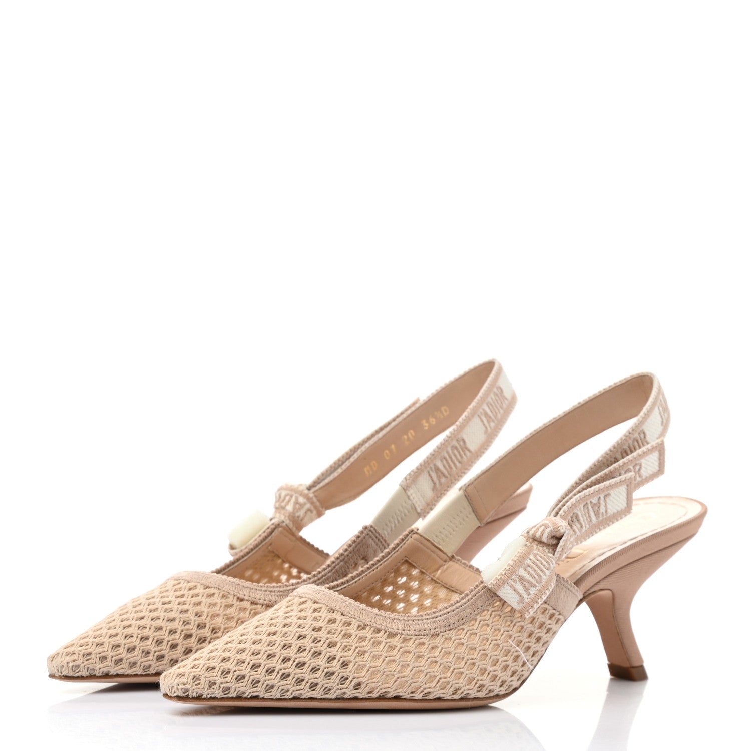 Christian Dior Micro Resille Ribbon J'Adior Slingback 65mm Pumps 36.5 Nude 3 of 9