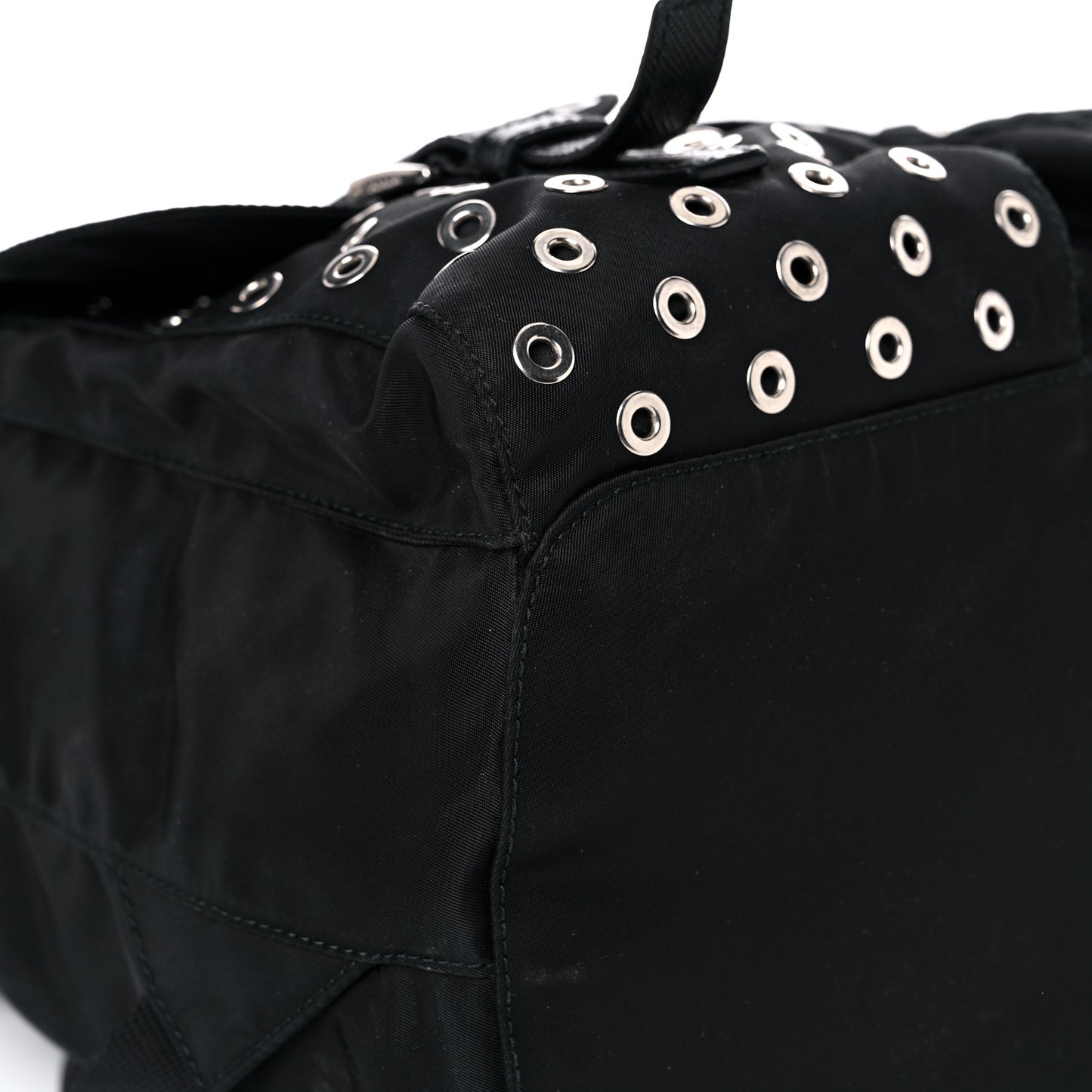 Tessuto Nylon Grommet Backpack Black