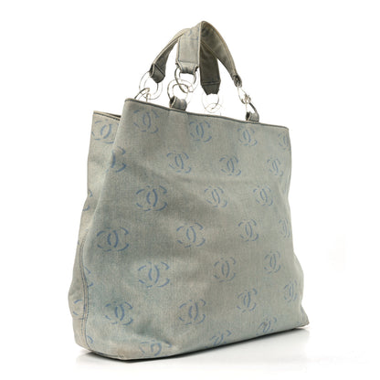 Chanel Denim Large CC Tote Light Blue 4 of 19